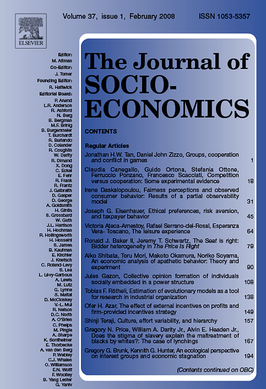 Go to journal home page - The Journal of Socio-Economics